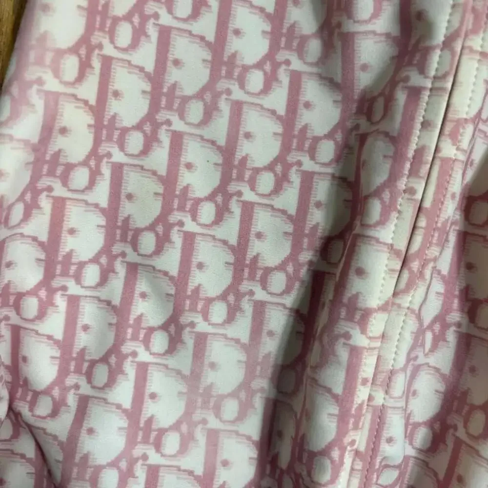 Christian Dior Vintage Pink Trotter Monogram One-Piece Swimsuit 8